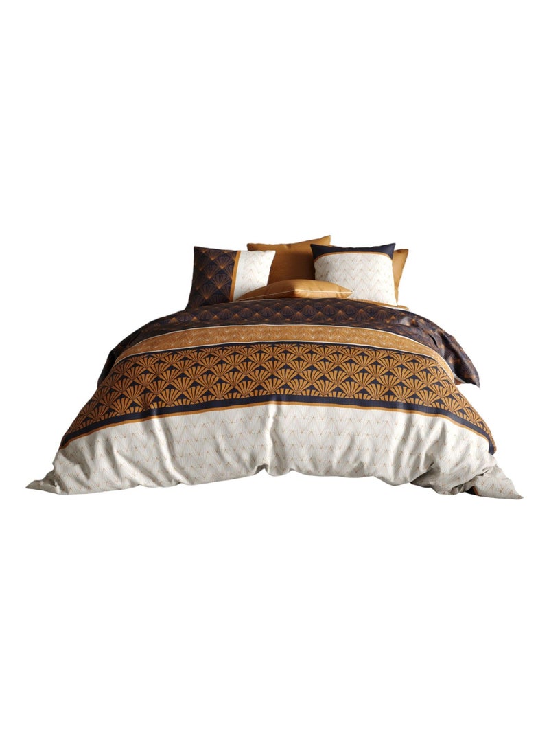 Housse de couette + taie Artchic toffee Marron - Kiabi