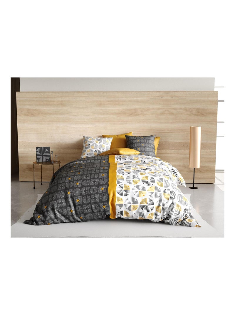 Housse de couette + taie Arthur Gris - Kiabi