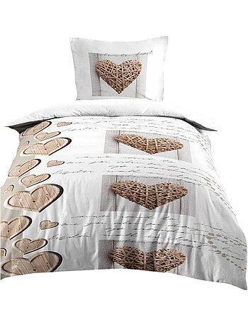 Housse de couette + taie Charming coeur