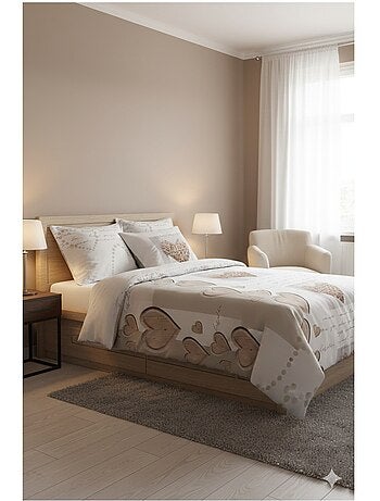 Housse de couette + taie Charming coeur