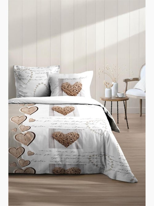 Housse de couette + taie Charming coeur - Kiabi
