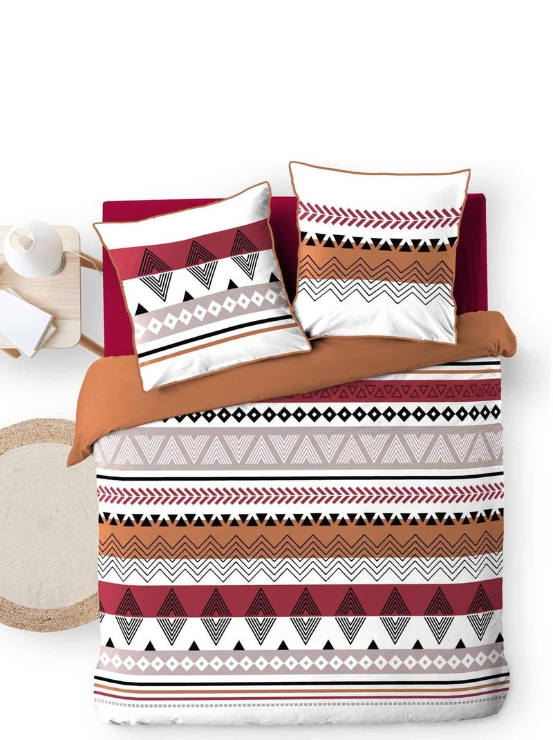 Housse de couette + taie coton Graphique Blanc - Kiabi