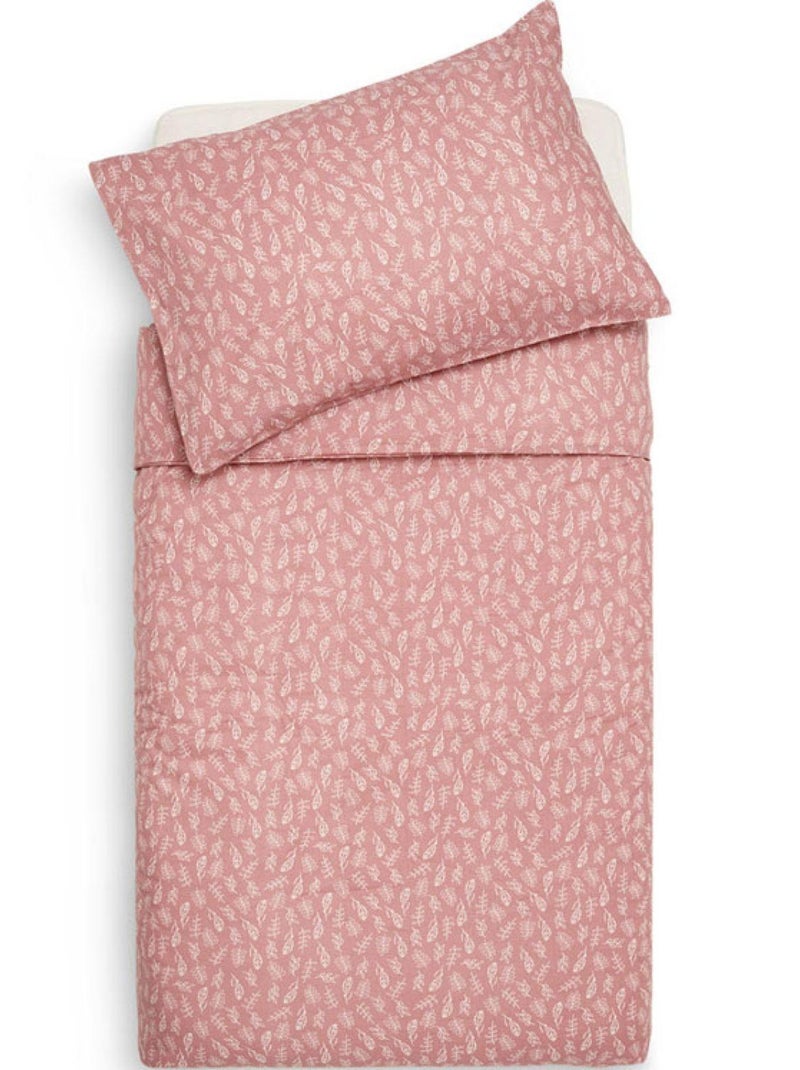Housse de couette + taie d'oreiller Meadow Rosewood (100 x 140 cm) Rose - Kiabi