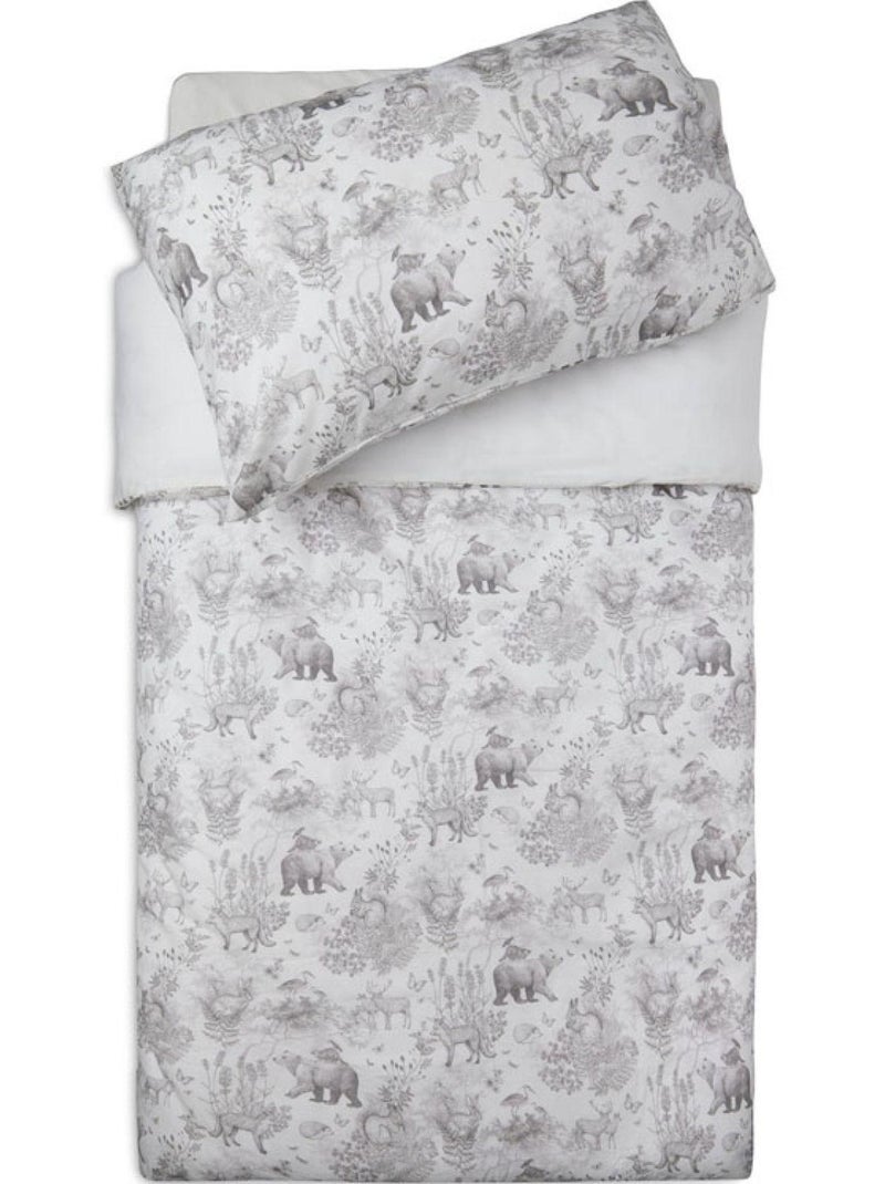 Housse de couette + taie d'oreiller Pimpelmees Forest (100 x 140 cm) Gris - Kiabi
