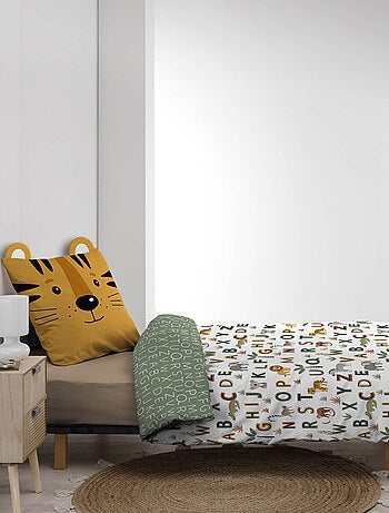 Housse de couette + taie enfant Tigre Lion
