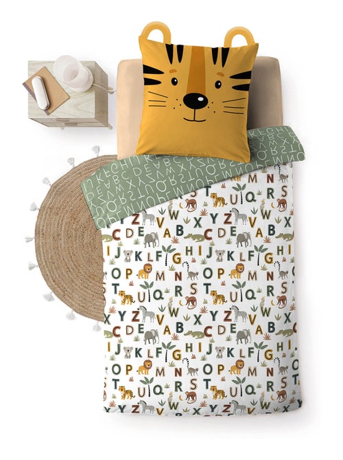 Housse de couette + taie enfant Tigre Lion - Kiabi