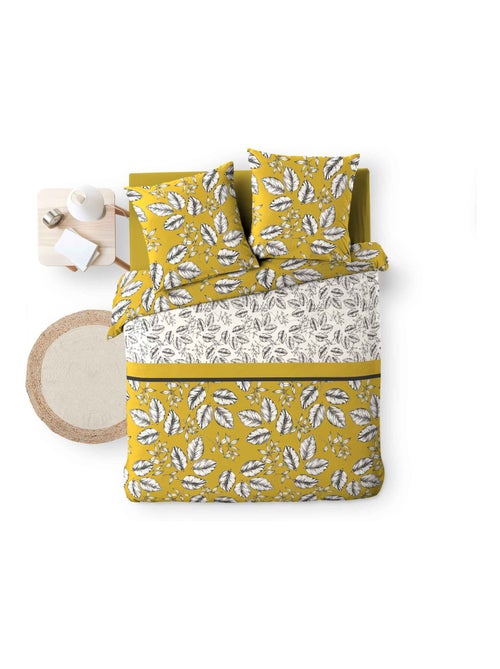 Housse de couette + taie Feuille Marjolaine - Kiabi