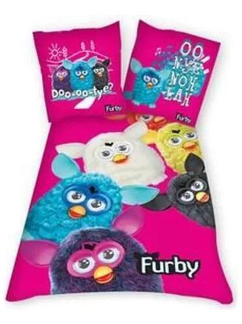 Housse de couette + taie Furby Rose - Kiabi