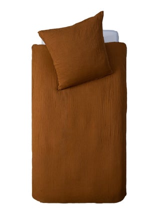 Housse de couette + taie Gaze de coton enfant uni