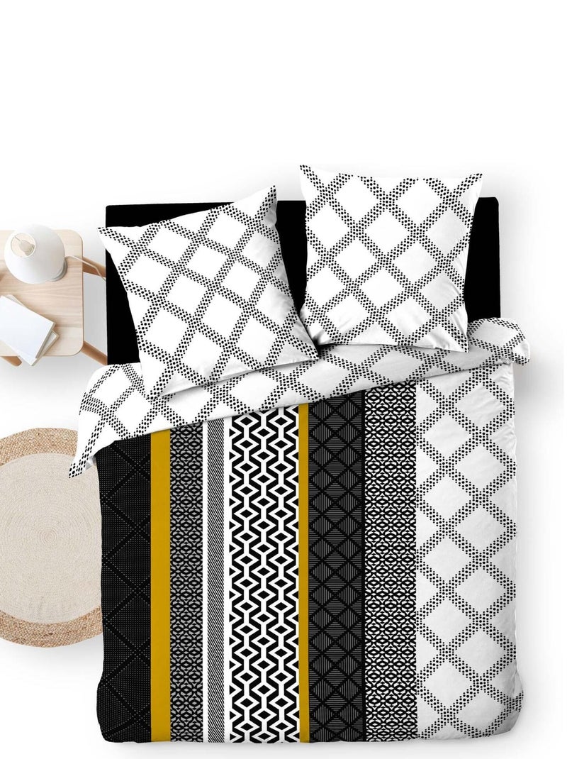 Housse de couette + taie Graphique Multicolore - Kiabi