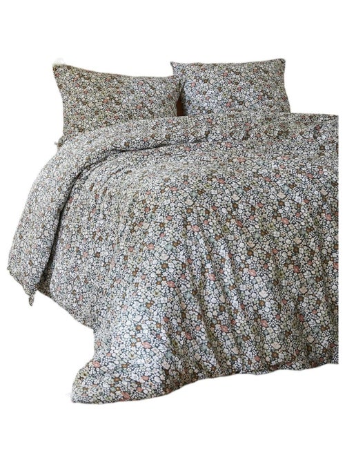 Housse de couette + taie Malia en fleurs - Kiabi