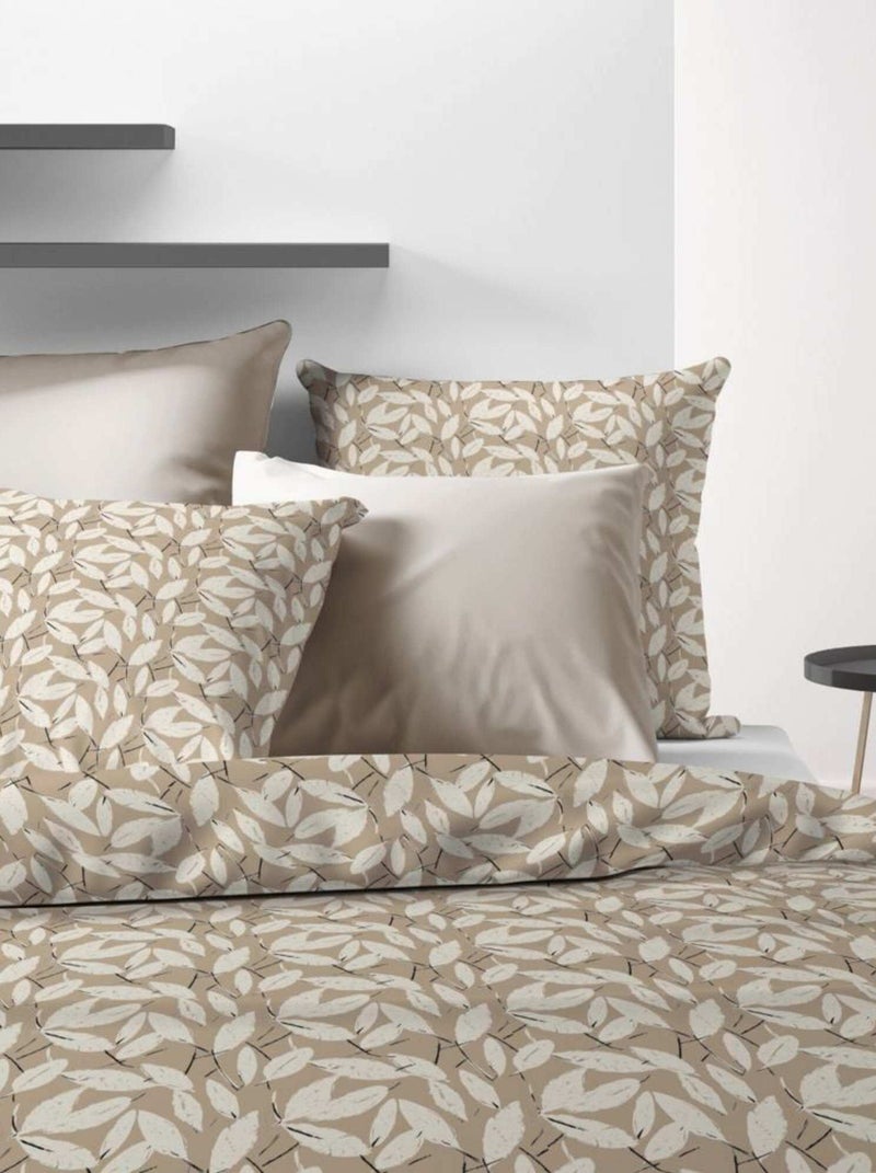 Housse de couette + taie microfibre Carmelle Beige - Kiabi