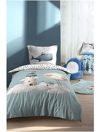 Housse de couette + taie Moby la baleine