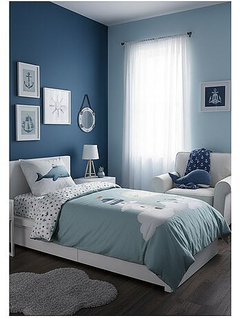 Housse de couette + taie Moby la baleine