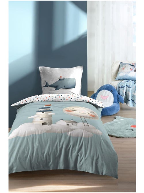 Housse de couette + taie Moby la baleine - Kiabi
