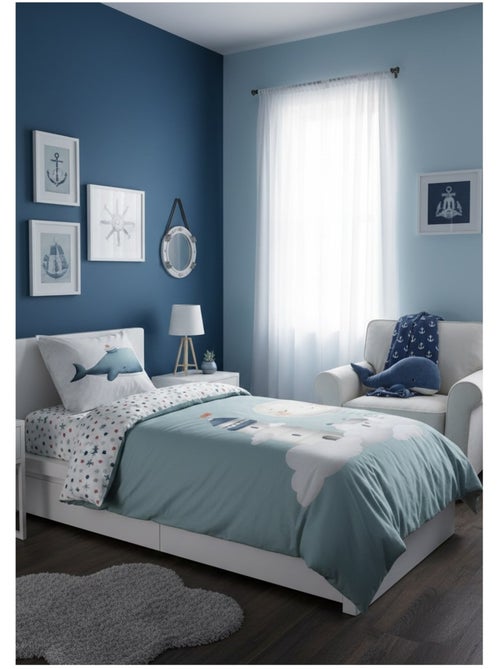 Housse de couette + taie Moby la baleine - Kiabi