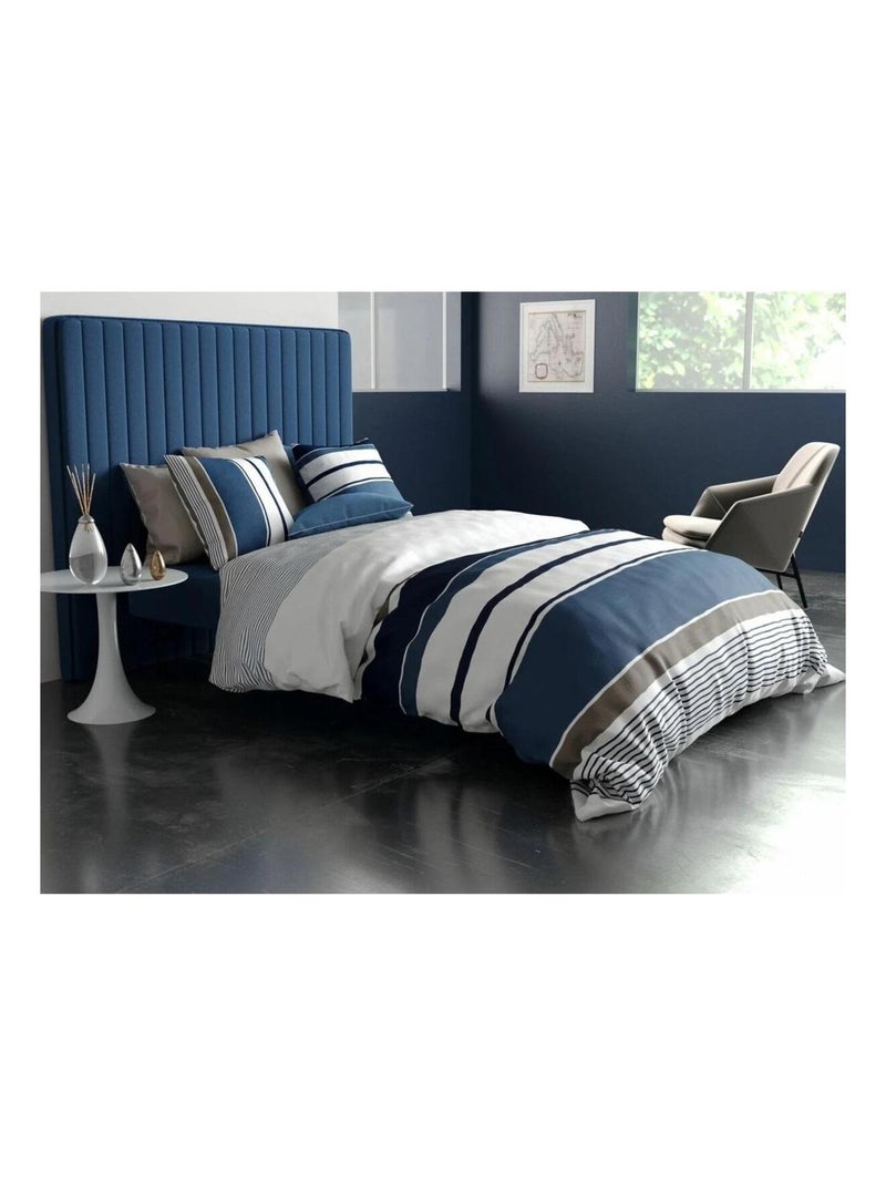 Housse de couette + taie percale Matelot Bleu - Kiabi