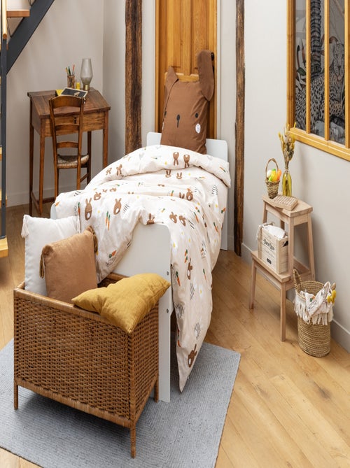 Housse de couette + taie Pompon le petit lapin - Kiabi Housse de couette + taie Pompon le petit lapin - Kiabi