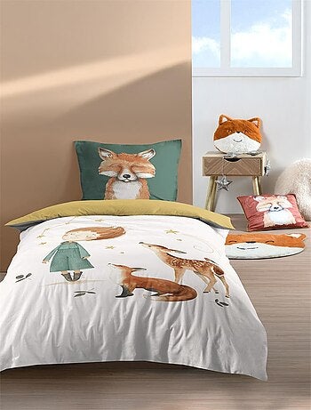 Housse de couette + taie Renard et animaux