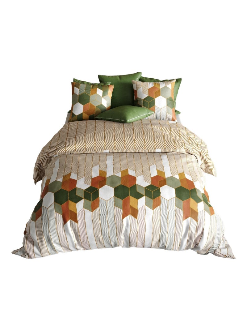 Housse de couette + taie Zebu Orange - Kiabi