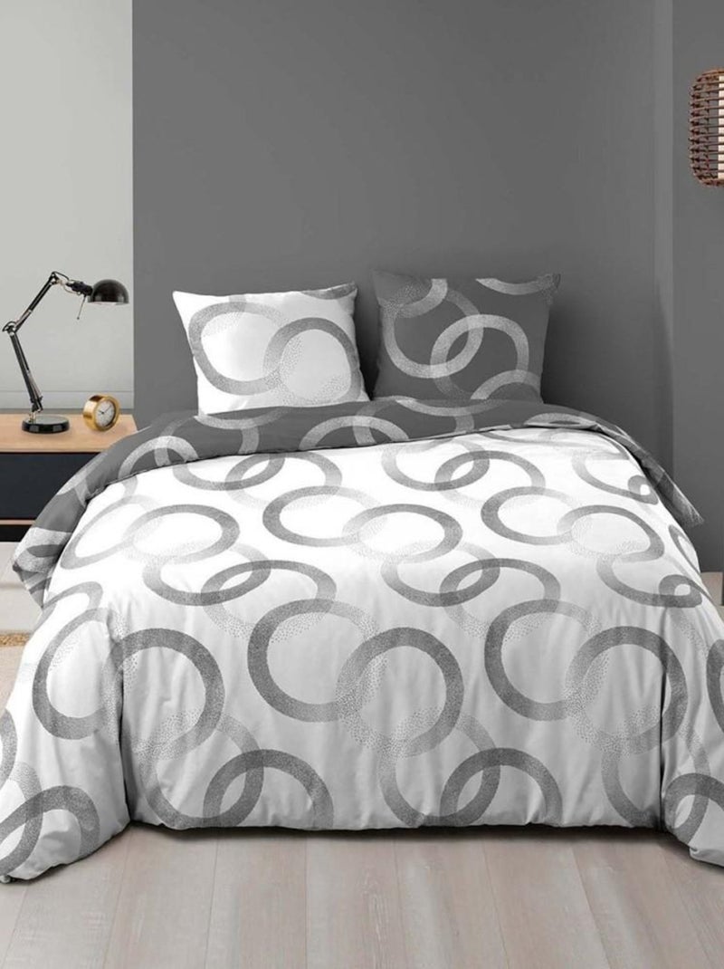 Housse de couette  + taie(s) Bliss polyester microfibre flanelle Blanc - Kiabi