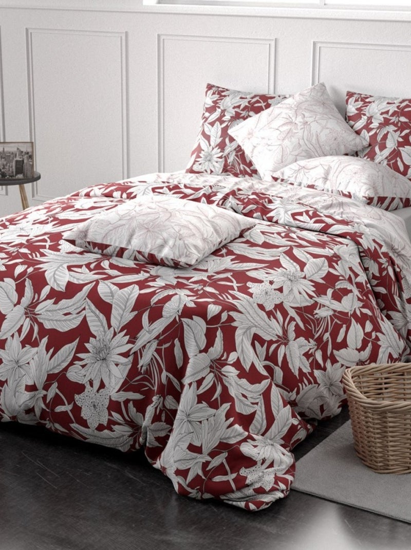 Housse de couette  + taie(s) Bonheur coton Percale 71 fils Blanc - Kiabi