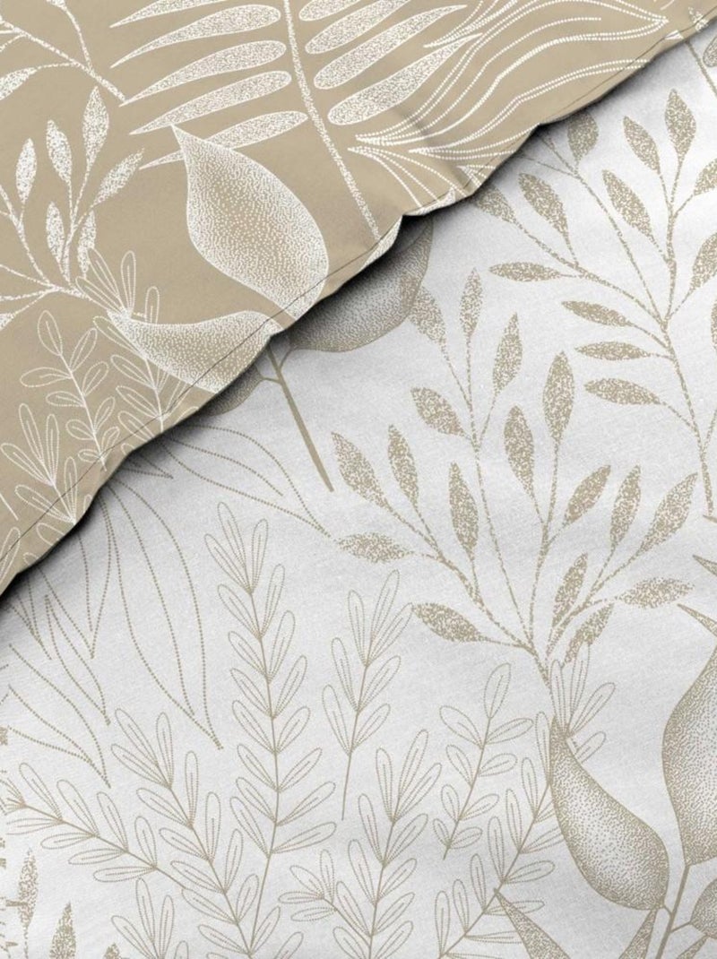 Housse de couette  + taie(s) Cassia coton 57 fils Beige - Kiabi