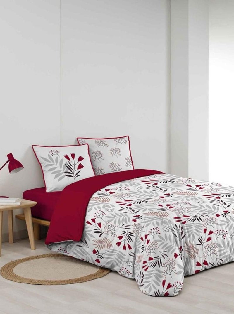 Housse de couette  + taie(s) Clemence blanc coton bio 57 fils Blanc - Kiabi