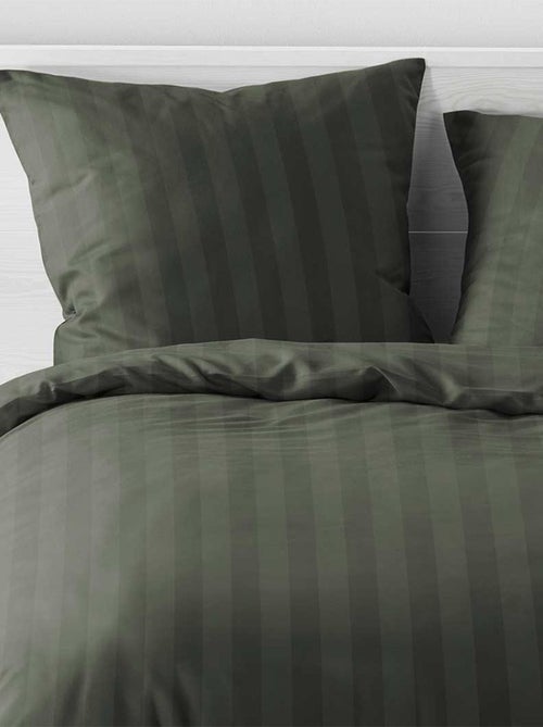 Housse de couette + taie(s) Cléo kaki microfibre - Kiabi Housse de couette + taie(s) Cléo kaki microfibre - Kiabi