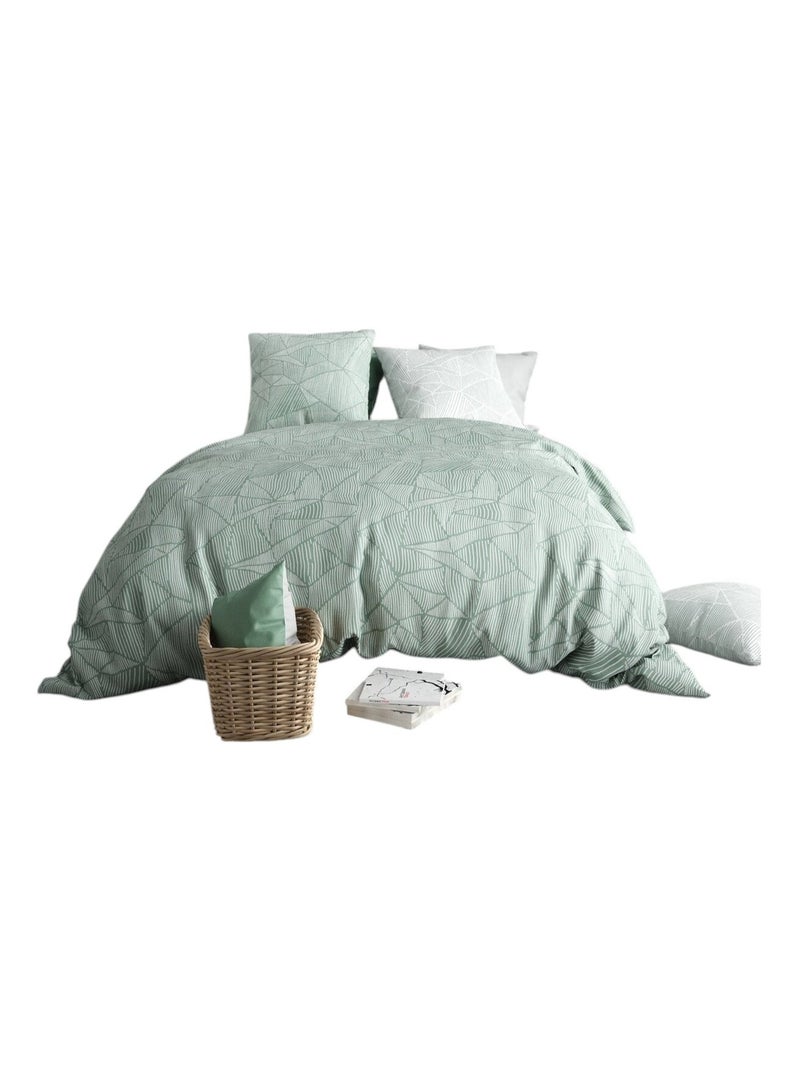 Housse de couette +  taies Collection Adelyse Vert - Kiabi