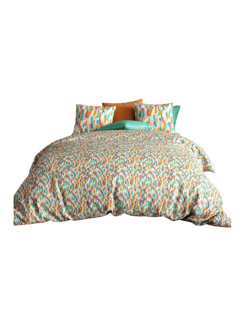 Housse de couette +  taies Collection Colorama Orange - Kiabi