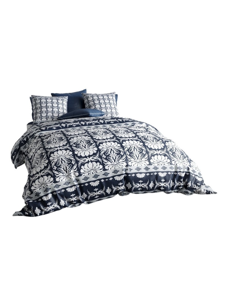 Housse de couette +  taies Collection Folklore Bleu - Kiabi