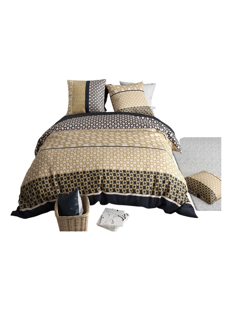 Housse de couette +  taies Collection Luxore Beige - Kiabi
