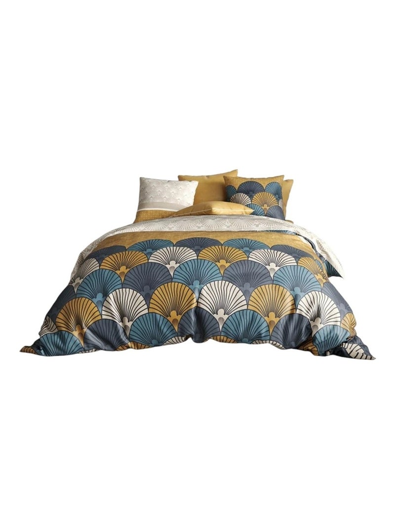 Housse de couette +  taies Collection Makha Jaune - Kiabi