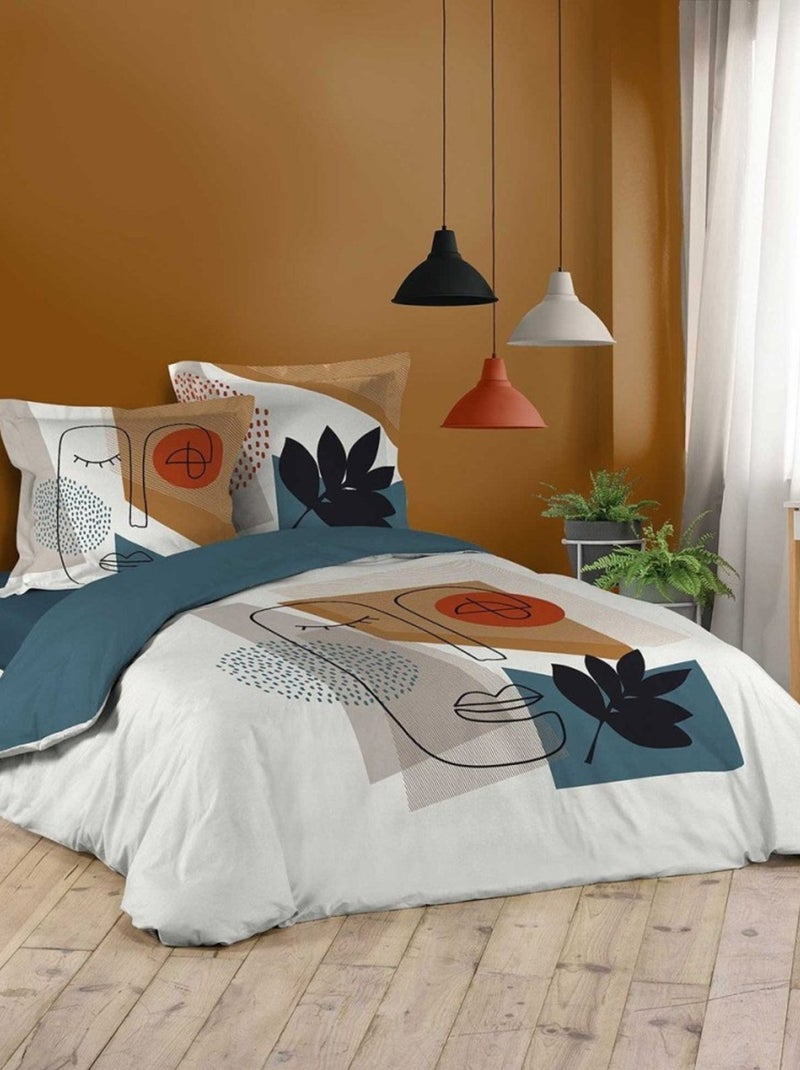 Housse de couette  + taie(s) Cuzco coton Gris - Kiabi