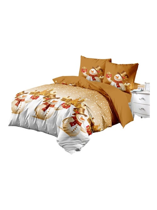 Housse de couette + taies + drap housse Bonhomme de neige de noel - Kiabi