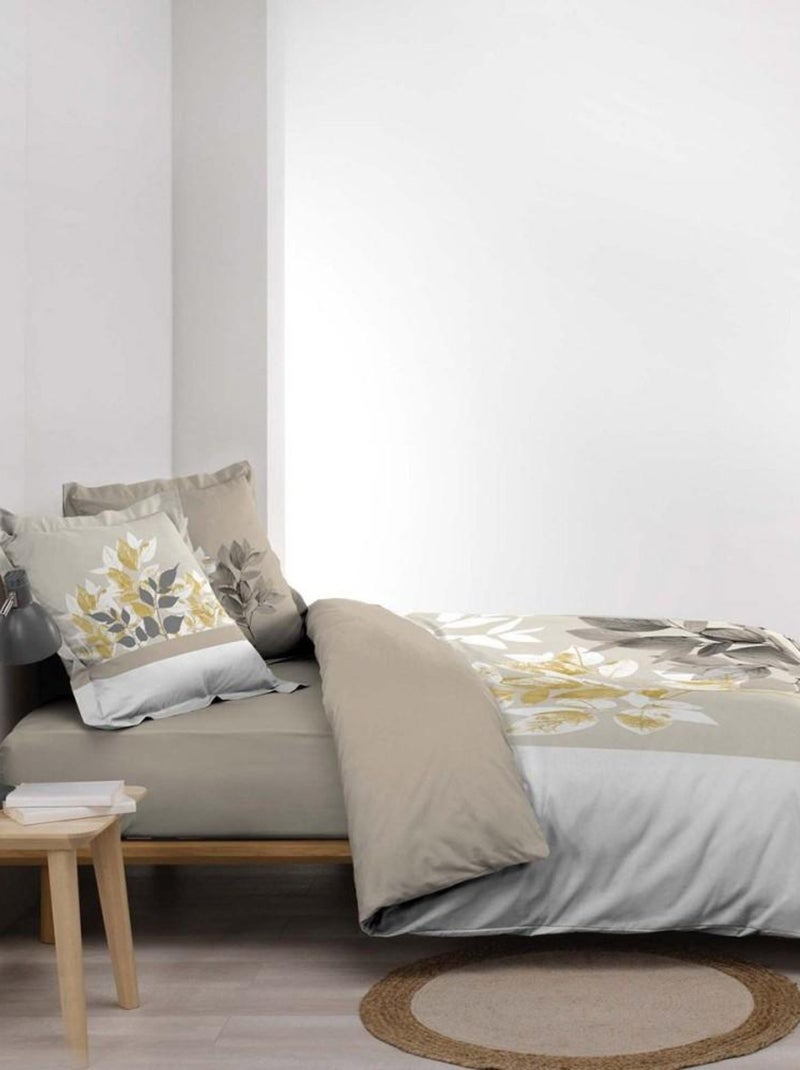 Housse de couette  + taie(s) Enora coton 42 fils Beige - Kiabi