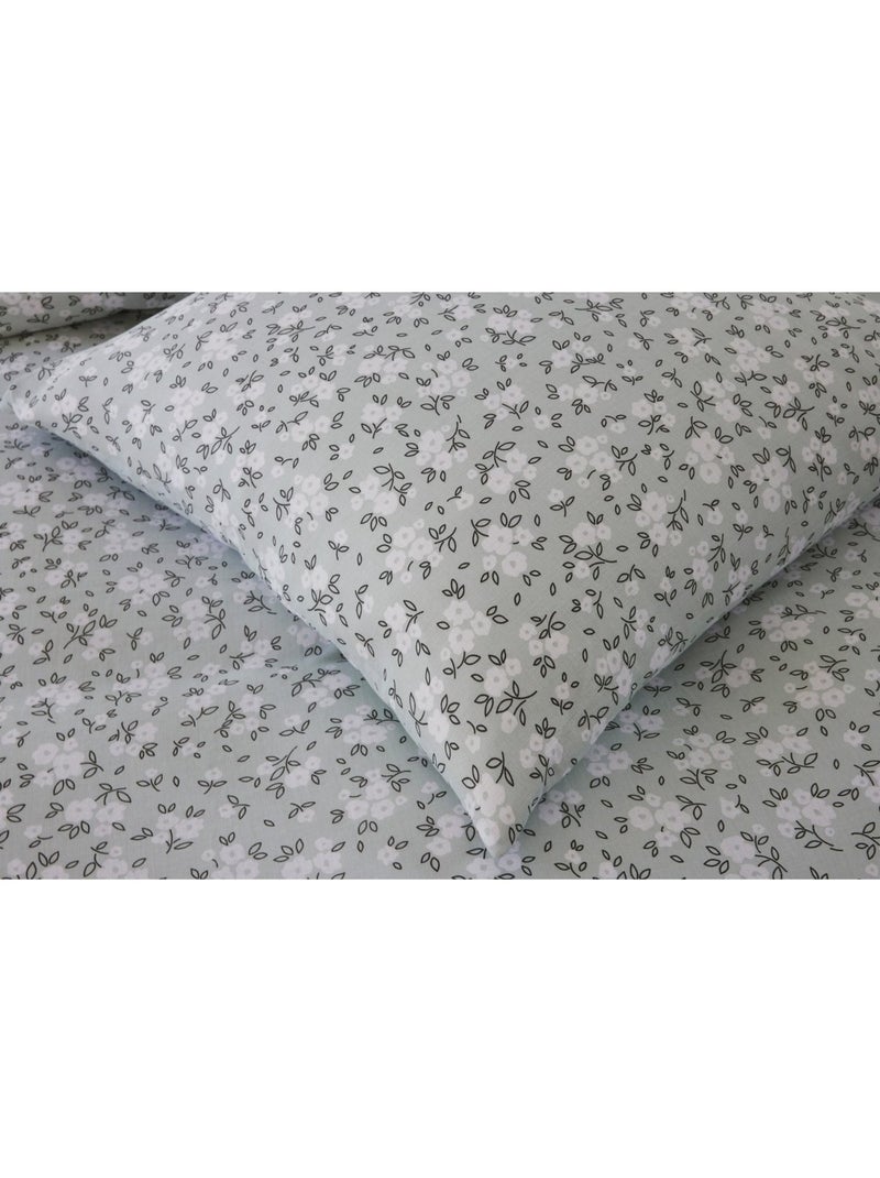 Housse de couette + taies gaze de coton Edane Gris clair - Kiabi