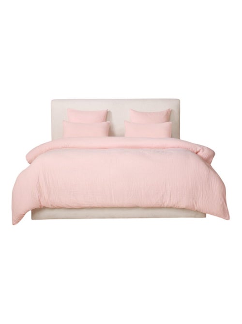 Housse de couette + taies gaze de coton lave Douce - Kiabi