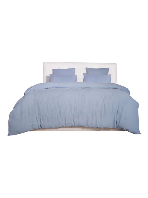 Housse de couette + taies gaze de coton lave Douceur - Kiabi Housse de couette + taies gaze de coton lave Douceur - Kiabi