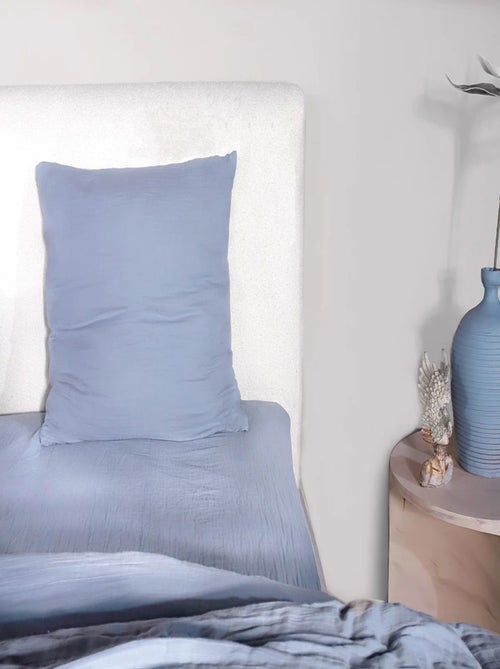 Housse de couette + taies gaze de coton lave Douceur - Kiabi Housse de couette + taies gaze de coton lave Douceur - Kiabi