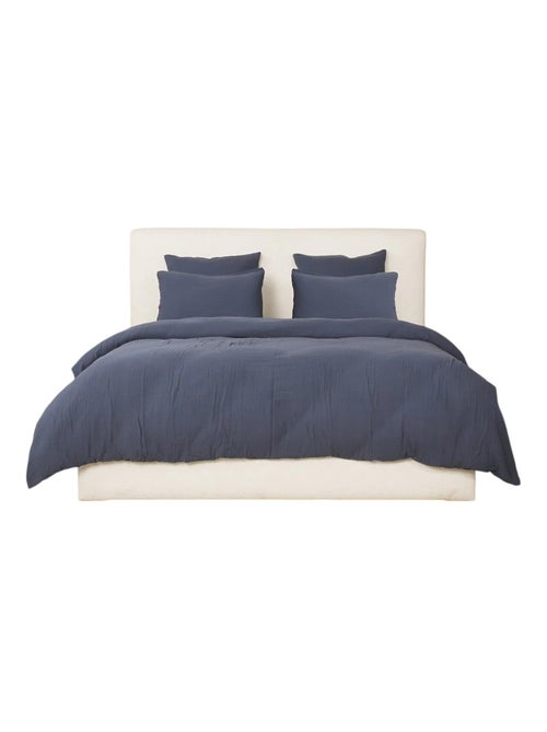 Housse de couette + taies gaze de coton lave Douceur - Kiabi