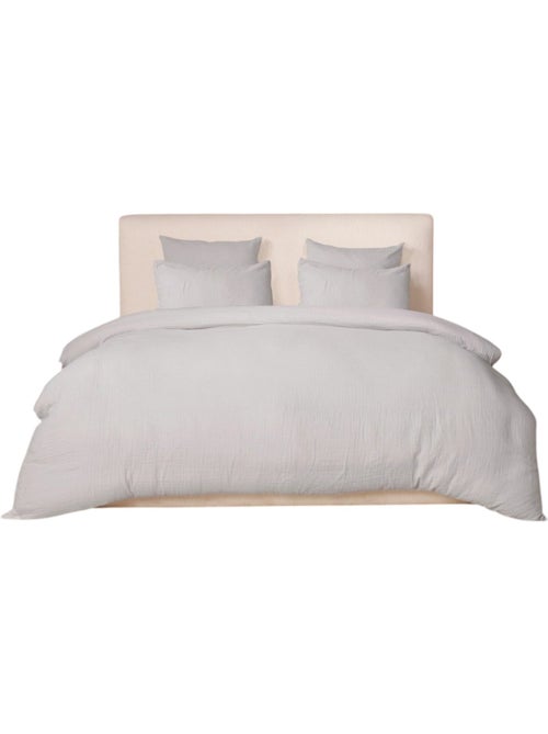 Housse de couette + taies gaze de coton lave douceur - Kiabi Housse de couette + taies gaze de coton lave douceur - Kiabi