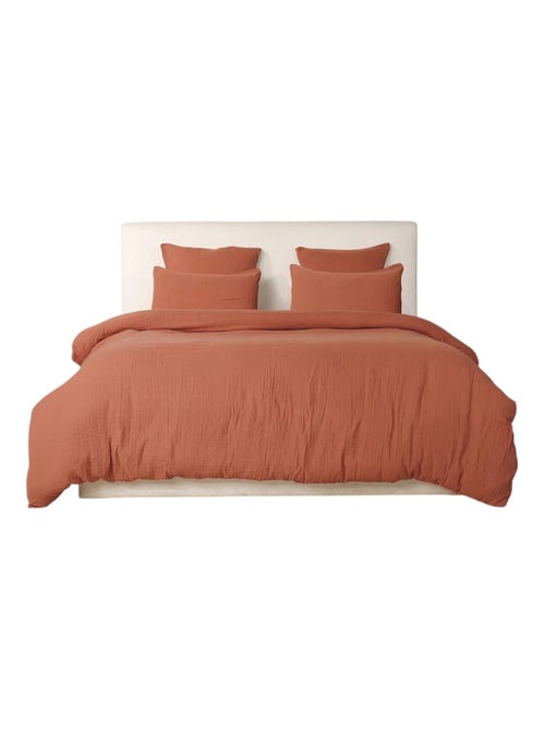 Housse de couette + taies gaze de coton lave Douceur - Kiabi Housse de couette + taies gaze de coton lave Douceur - Kiabi