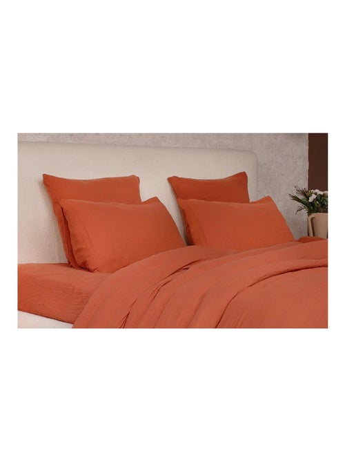 Housse de couette + taies gaze de coton lave Douceur - Kiabi Housse de couette + taies gaze de coton lave Douceur - Kiabi