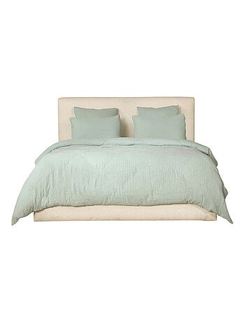 Housse de couette + taies gaze de coton lave Douceur