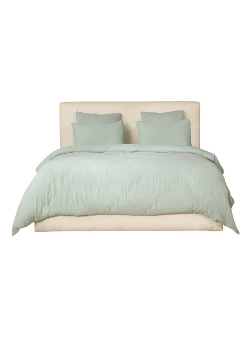 Housse de couette + taies gaze de coton lave Douceur - Kiabi