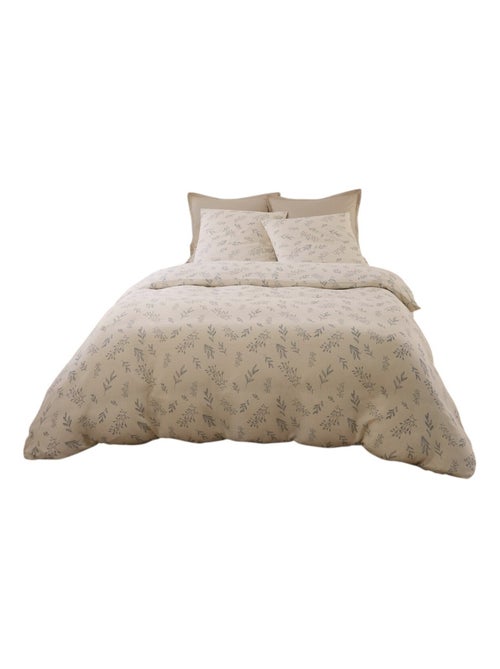 Housse de couette + taies gaze de coton Liveo - Kiabi