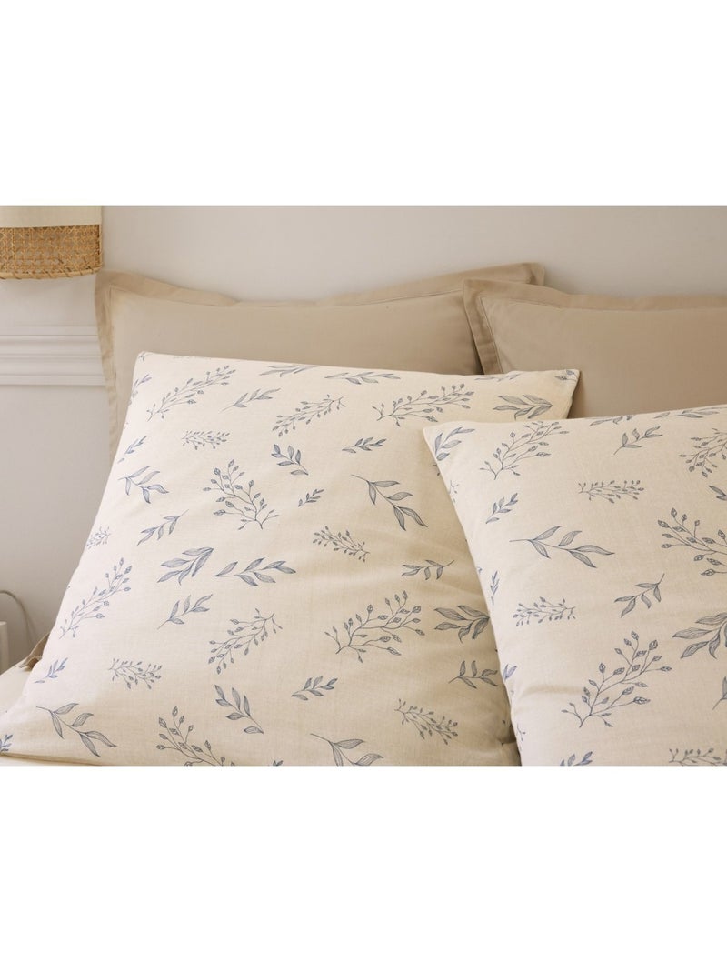 Housse de couette + taies gaze de coton Liveo Beige - Kiabi