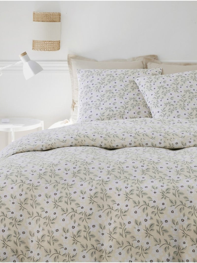 Housse de couette + taies gaze de coton Lucile Jaune - Kiabi